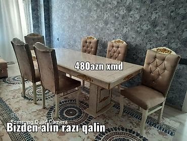 Qonaq otağı üçün, Yeni, Açılmayan, Dördbucaq masa, 6 stul lalafo.az -da Qonaq otağı üçün, Yeni, Açılmayan, Dördbucaq masa, 6 stul