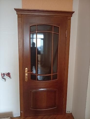 paneli: Taxta otaq qapıları dəsti - Material: təbii ağac (klassik ağ rəngli — 1