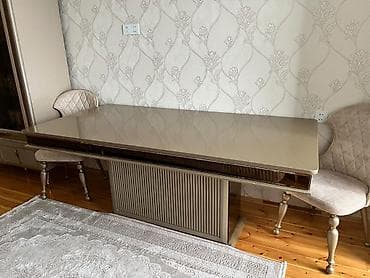 oturaca: Qonaq otağı üçün, İşlənmiş, Kvadrat masa, 6 stul — 1