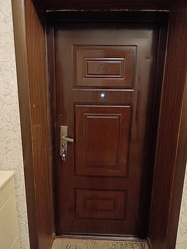 giriş qapilari: Dəmir giriş qapısı – qəhvəyi rəng, klassik panelli dizayn — 2