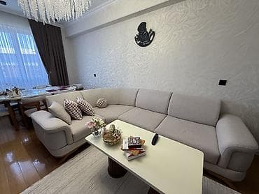 asma kreslo: Mebel dəsti – qonaq otağı üçün Təsvir: - Yumşaq bej rəngli L formalı — 4
