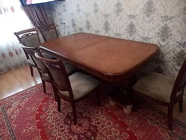 Qonaq otağı üçün, Açılan, Dördbucaq masa, 6 stul