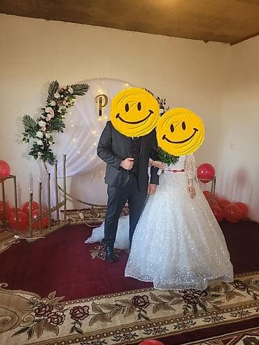 Dekorasiya - Dairəvi fon konstruksiyası: ağ parça və ya çap olunmuş — 3