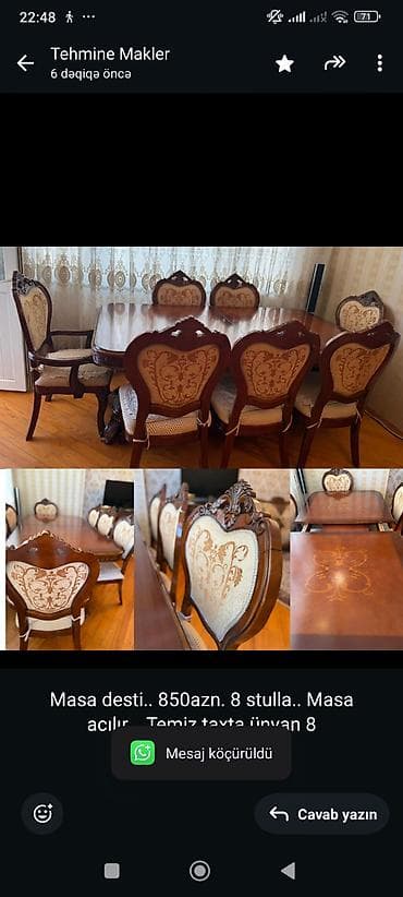 tabletka stullar: 8 stul — 1