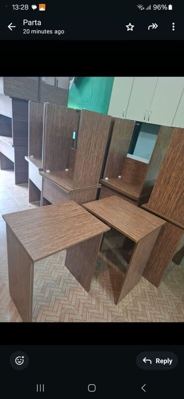 uşaq ucun yazı masası: Parta tek neferlik 50/60 sm 28 azn Parta iki neferlik 100/50 sm — 11