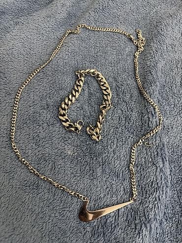 bil: Zəncir və qolbaq dəsti - Material: metaldan hazırlanmış, qızılı — 1