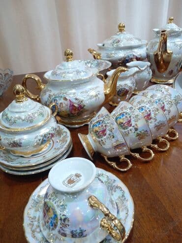 Tavalar: Çay dəsti, rəng - Ağ, Farfor — 1