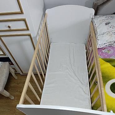 Uşaq mebeli: Oğlan və qız üçün, Dördbucaq, Beşik, Dəstsiz, Matras ilə, Yellənmə mexanizmsiz — 2