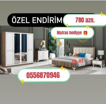 tek neferlik yataq bazali: İkinəfərlik çarpayı, Termo, Dolab, 2 tumba, Azərbaycan, Yeni — 3