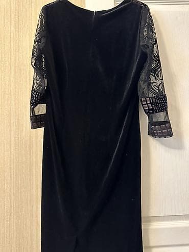 tul donlar: Qadın gecə/libas paltarı - Rəng: qara - Material: məxmər əsas və — 2