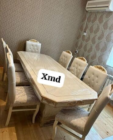 qara 07 sekilleri: Qonaq otağı üçün, Yeni, Açılmayan, Dördbucaq masa, 8 stul — 1