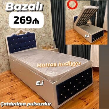 çarpayı matraslı: Yeni, Təknəfərlik çarpayı, Bazalı, Matras ilə — 1