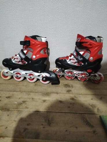 İdman çantaları: Uşaq üçün inline konki (rolik) dəsti - Dizayn: qırmızı-qara-ağ — 3