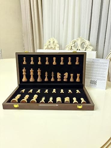 Самокаты: Taxta şahmat dəsti – qutu tipli, qatlanan model - Material: lövhə və — 2