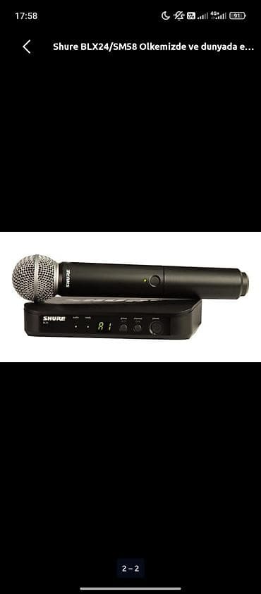 Simsiz (Bluetooth) Mikrofon Shure lalafo.az -da Simsiz (Bluetooth) Mikrofon Shure