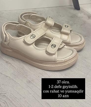 Bej rəngli qadın sandal - Ölçü: 37 - Material: yumşaq, rahat üstlük
