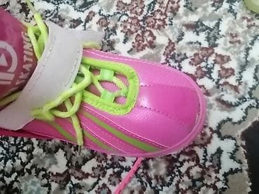 Uşaq üçün təkərli konki (inline skates) - Rəng: çəhrayı/yaşıl