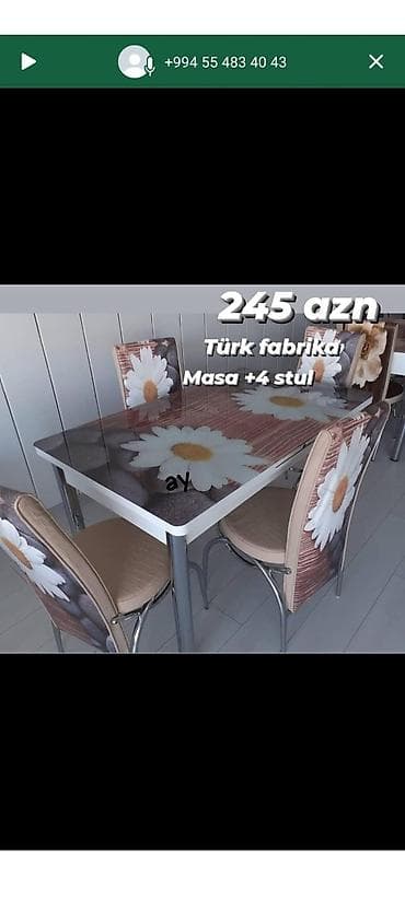Mətbəx üçün, Yeni, 4 stul