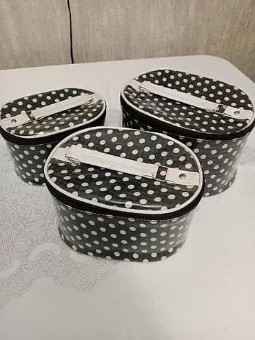 3-lü kosmetik/aksesuar çanta dəsti - Dəst: 3 ədəd oval formalı çanta — 1