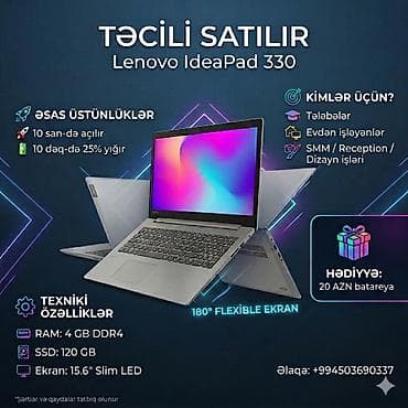 Təcili Satılır - Lenovo IdeaPad 330 Təsvir Prosessor (CPU): Intel lalafo.az -da Təcili Satılır - Lenovo IdeaPad 330 Təsvir Prosessor (CPU): Intel