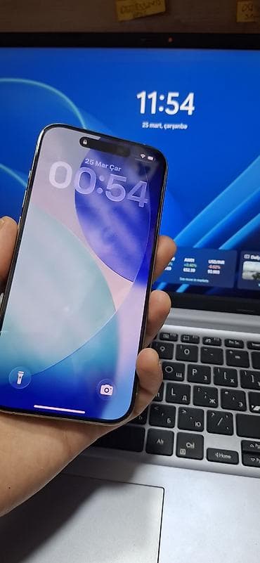 telfon j2: IPhone 15 Pro, 128 GB, Gümüşü, Face ID — 2