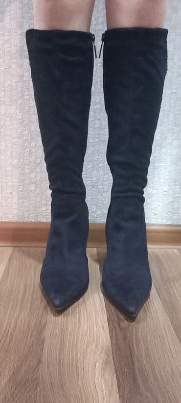 əsgər çəkməsi: Uzunboğaz, Ölçü: 40, rəng - Qara, İşlənmiş — 1