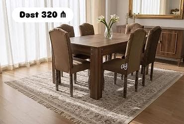 Qonaq otağı üçün, Açılmayan, Dördbucaq masa, 6 stul