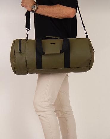 oğlan üçün çanta: Outdoor canta rengi tund yasil silindir formasinda hem qiz hem oglan — 5