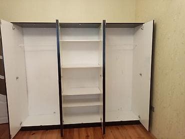 6 qapı, Güzgülü, Qəhvəyi, Digər material, Açılan, Düz dolab