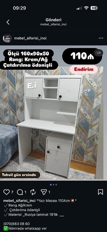 ders masasi: Düz masa, Stulsuz, Polkalı, Siyirməli, Rusiya, Sadə laminat — 1