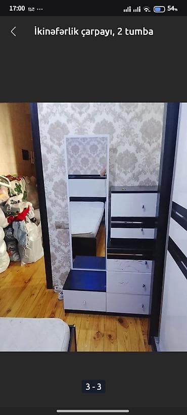 seif qapı: İkinəfərlik çarpayı, Dolab — 3