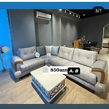 taxta stul stol: Künc divan dəstləri – şok endirimlərlə Model 1: - Rəng: tünd boz - — 4