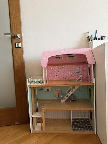 körpü mebel: Taxta kukla evi – 3 mərtəbəli, geniş planlı - Material: möhkəm taxta — 3