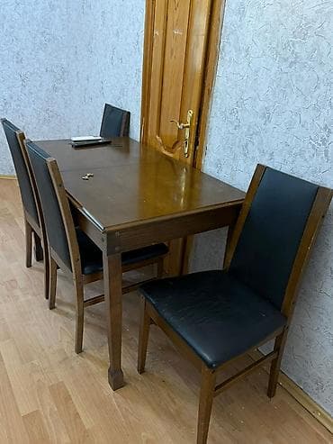 Qonaq otağı üçün, Açılmayan, Dördbucaq masa, 4 stul