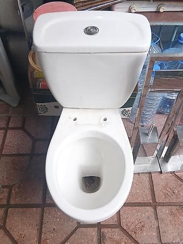 Ağ rəngli keramik tualet komplekti satiram. Real alicilar elaqe