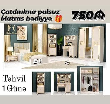 2 təknəfərlik çarpayı, Termo, Tumba, Dolab, Yeni
