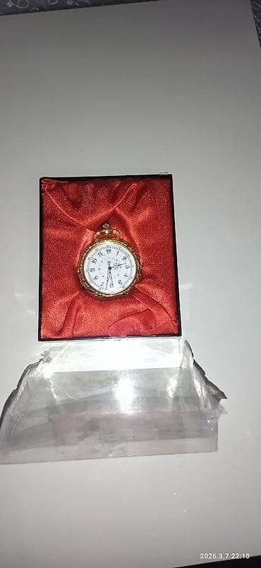 elektron qol saat: Qızılı rəngli cib saatı – klassik dizayn - Korpusu və qapağı qızılı — 4