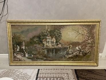 mini tablolar: Гобилен ( ткань ) Не плакат . Рама немного с дефектом есть видео — 2