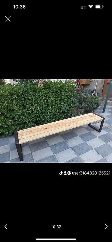 unitaz qara: Məhsul: Açıq məkan üçün dekorativ skamya - Material: Qara rəngli — 5