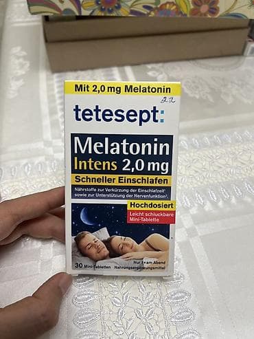 multivita sistemi: Tetesept Melatonin Intens 2.0 mg – yuxuya getməni sürətləndirməyə — 1