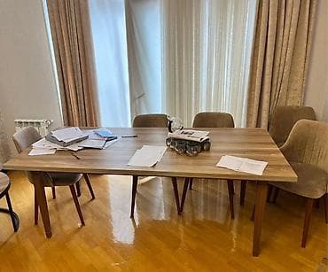 vitrin polkalar islenmis: F54Endirim olundu 🛑Stol 8 stulla az istifade olunub ideal veziyetde — 1