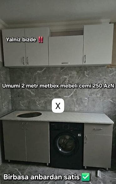 2 metr mətbəx mebeli dəsti - Üst dolablar: 3 bölmə, asma qapılar lalafo.az -da 2 metr mətbəx mebeli dəsti - Üst dolablar: 3 bölmə, asma qapılar