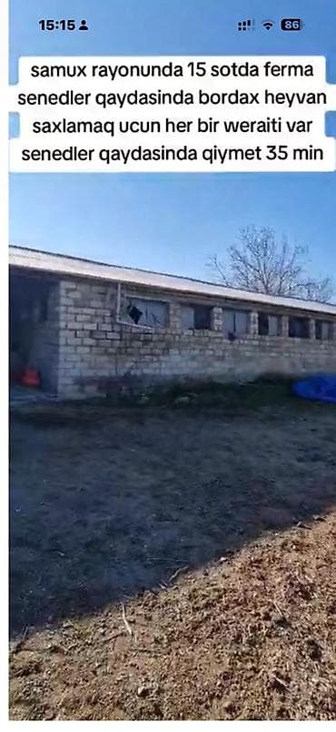 opşitel evler: Samux rayonunda 15 sot torpaq sahəsində yerləşən heyvandarlıq ferması — 1