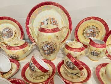 çay qaşığı: Çay dəsti, rəng - Qızılı, Farfor, 6 nəfərlik — 1