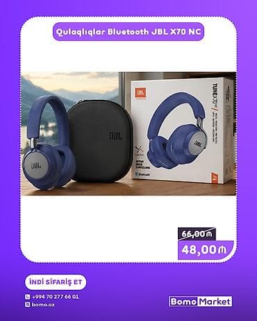 Yeni Simsiz (Bluetooth) Qulaqcıqlar, JBL, rəng - Mavi