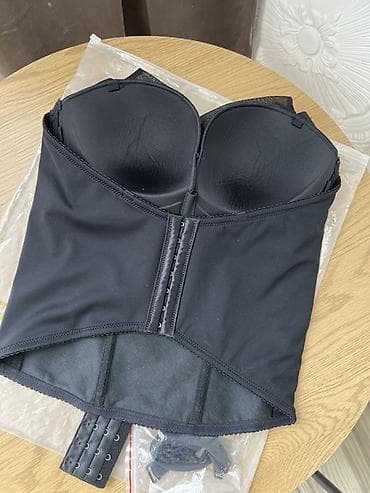 Qara rəngdə büstqalterli shapewear/bodice korset - Model: strapless — 2