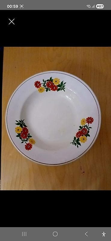 t winner: Boşqablar, 6 ədədli dəst, rəng - Ağ, Keramika, SSRİ — 1