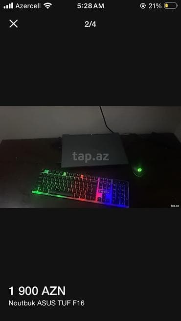 notebook kreditle satisi: ASUS TUF F16 noutbuk - Seriya: ASUS TUF Gaming F16 - Ekran: 16" geniş — 4
