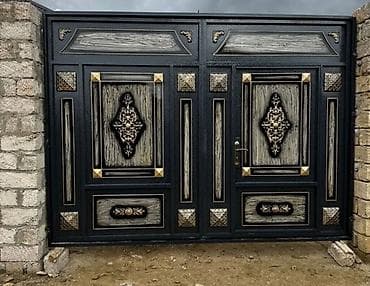 Zavod istehsalı dekorativ dəmir darvazalar - Material: qalın metal — 4