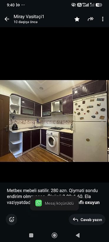 Metbex mebeli satilir. 280 azn. Qiyməti sondu endirim olmayacaq